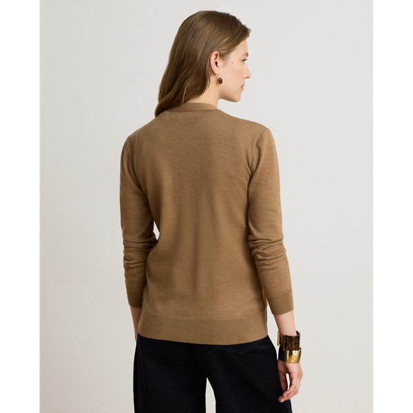 Goat-Suede & Wool V-Neck Cardigan