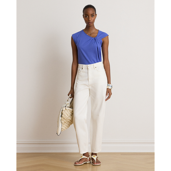 Top in jersey con scollo ritorto