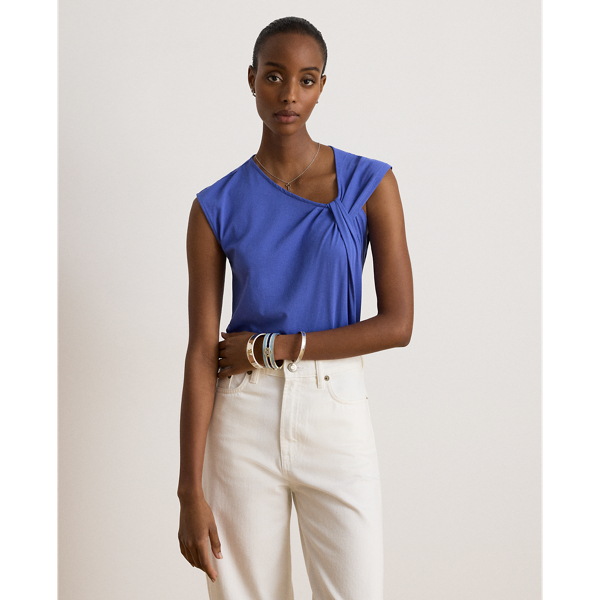 Top in jersey con scollo ritorto