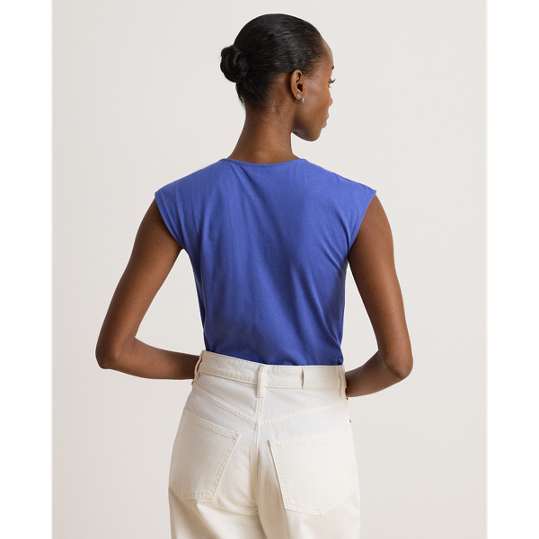 Top in jersey con scollo ritorto