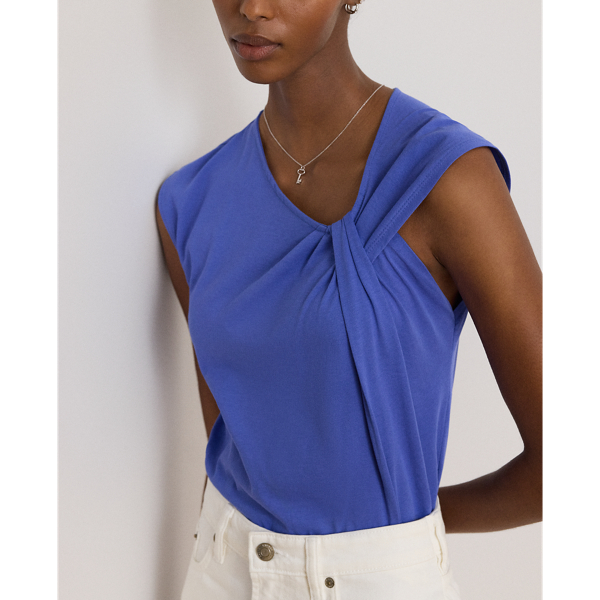 Top in jersey con scollo ritorto