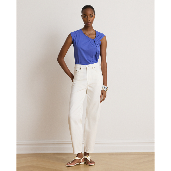 Top in jersey con scollo ritorto
