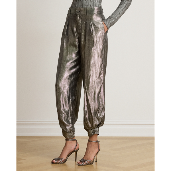 Paisley Metallic Crinkle Jogger Pant