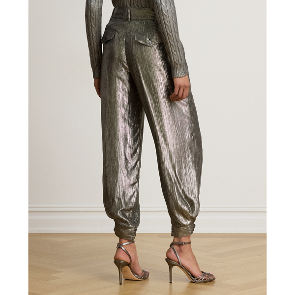 Paisley Metallic Crinkle Jogger Pant