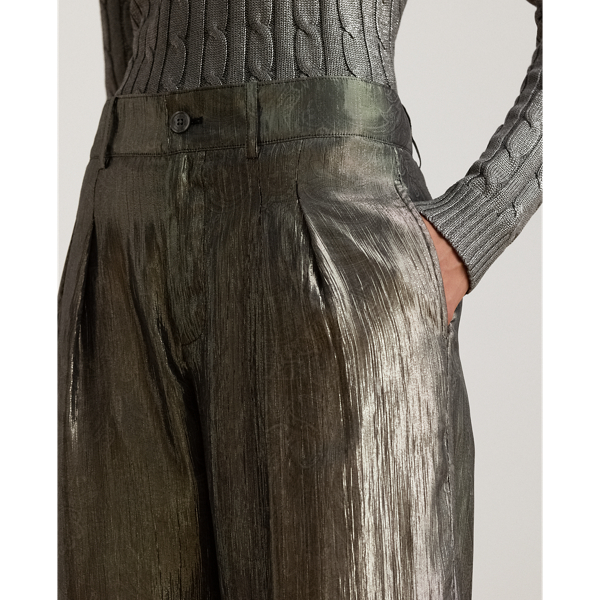 Paisley Metallic Crinkle Jogger Pant