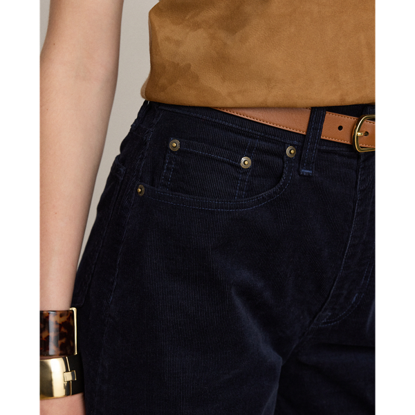 Lauren Navy Corduroy High-Rise Wide-Leg Trousers Lauren 6