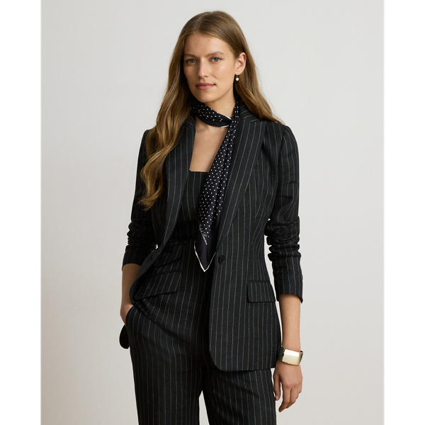 Pinstripe Linen Blazer