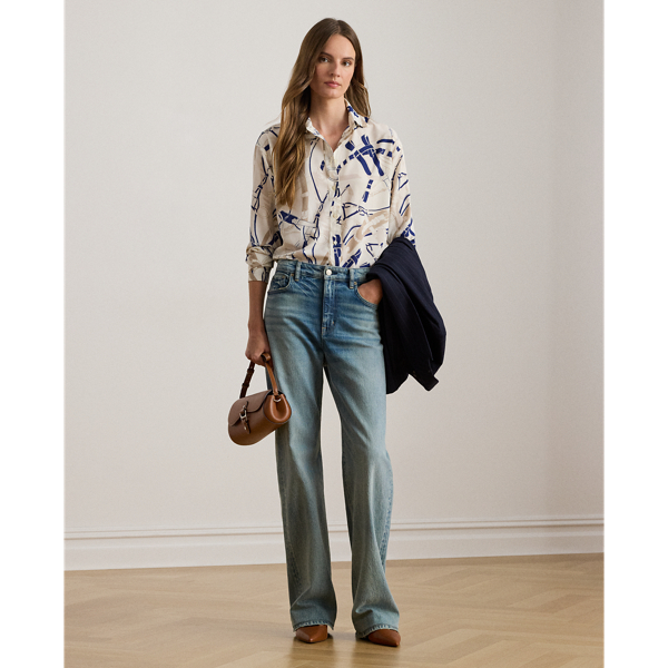 リラックス フィット ベルティングプリント クレープ シャツ | ラルフ