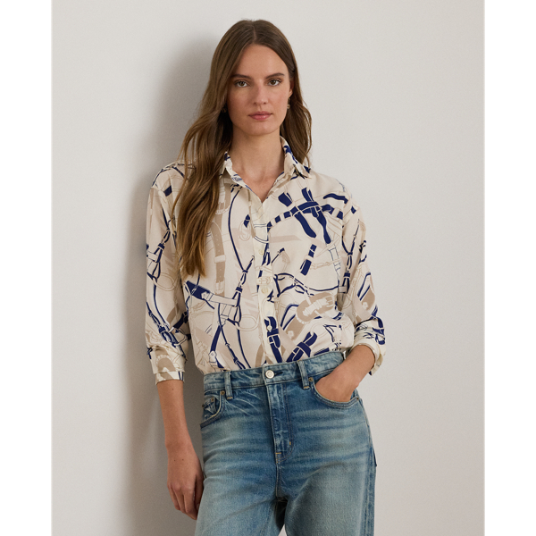 リラックス フィット ベルティングプリント クレープ シャツ | ラルフ