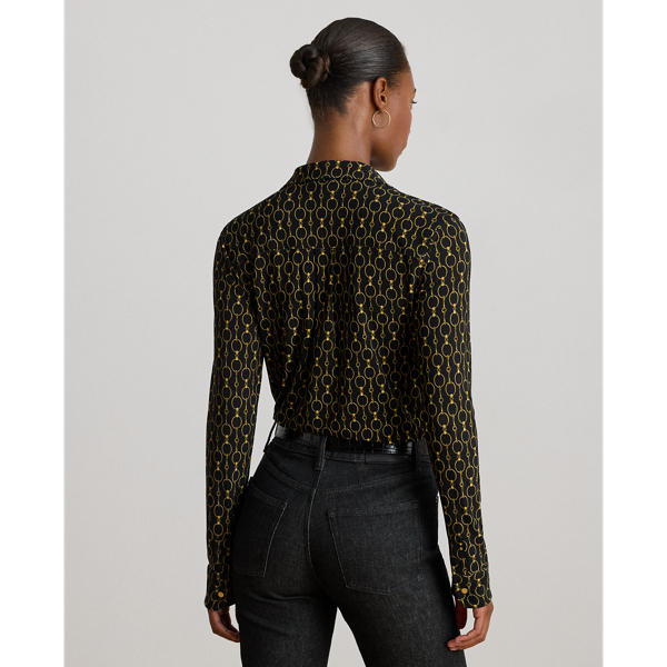 Slim Fit Chain-Print Jersey Shirt