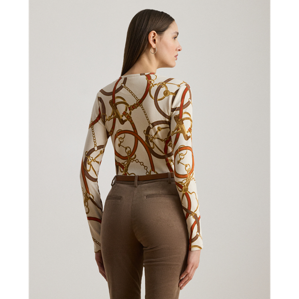 Belting-Print Cotton Long-Sleeve Tee - thumbnail 4