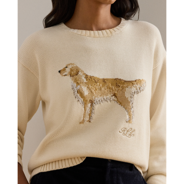 Intarsia-Knit Golden Retriever Sweater