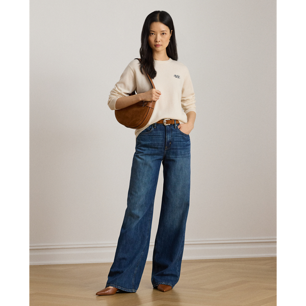 Mascarpone Cream Embroidered Cashmere Crew Neck Jumper Lauren 4