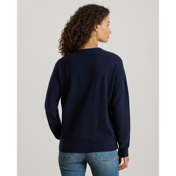 Embroidered Cashmere Crewneck Sweater