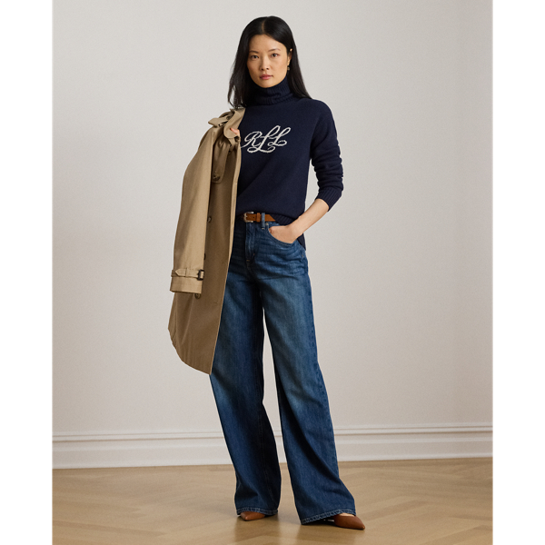 Logo Cashmere Turtleneck Sweater