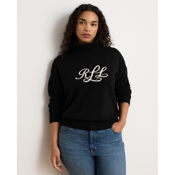 Logo Cashmere Turtleneck Sweater