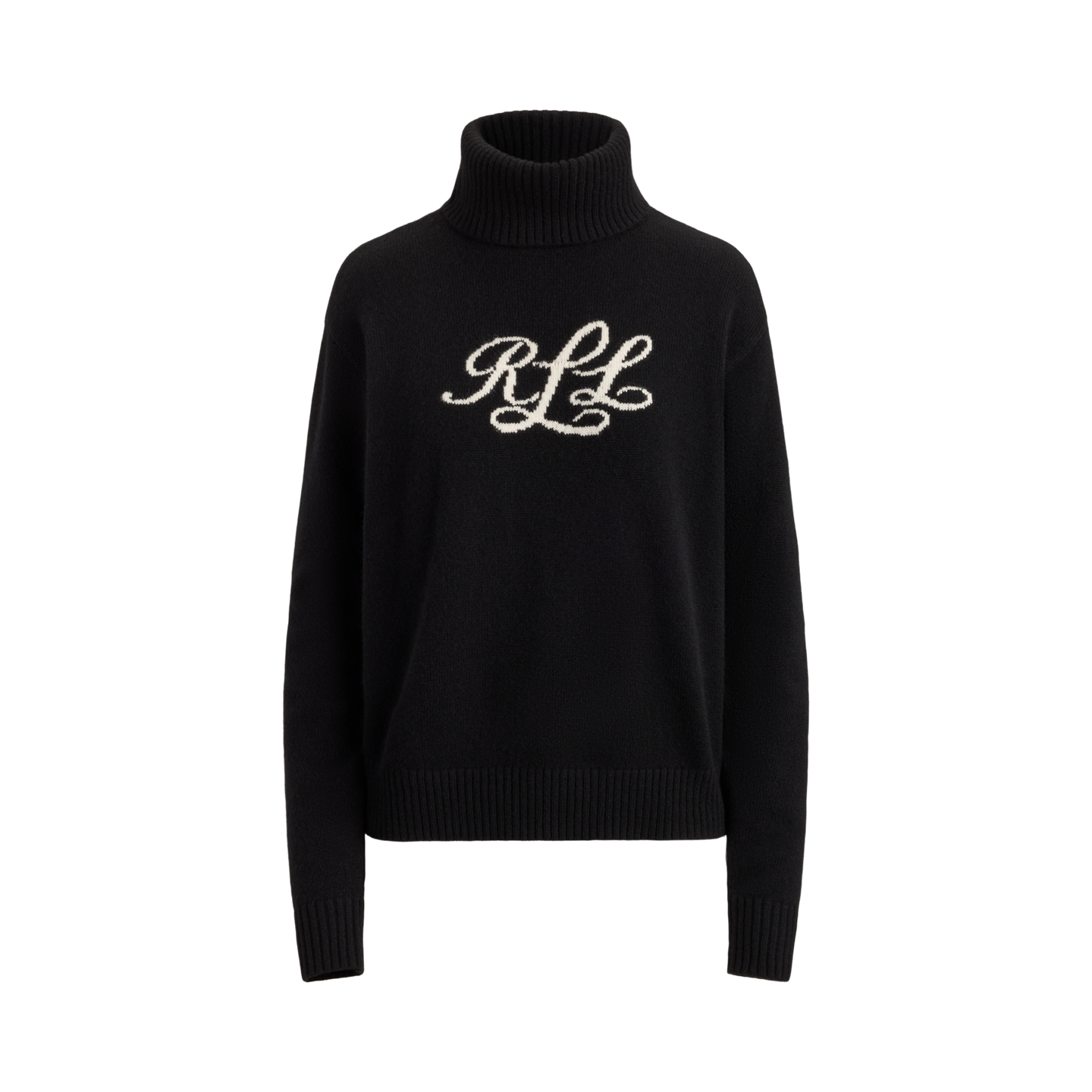 Женский свитер Ralph Lauren Logo Cashmere Turtleneck, цвет: Чёрный — фото 6