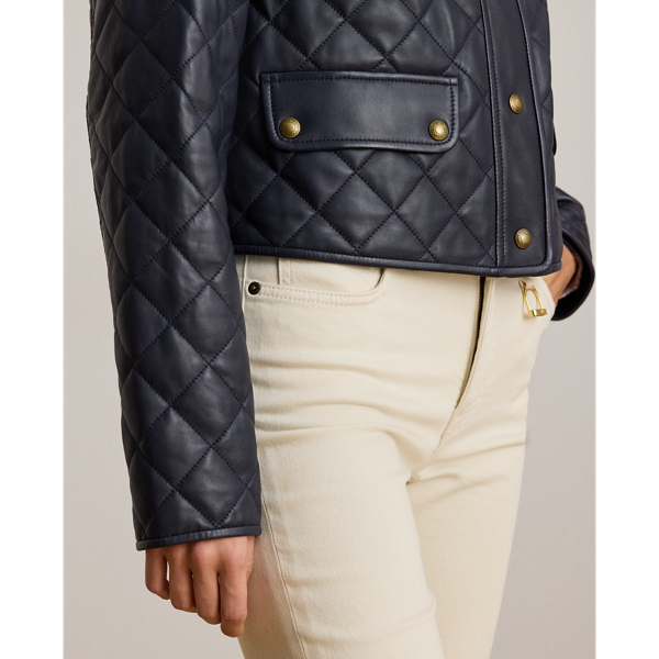 Diamond-Quilted Lambskin Cropped Jacket