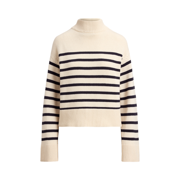 Striped Wool-Blend Mockneck Sweater