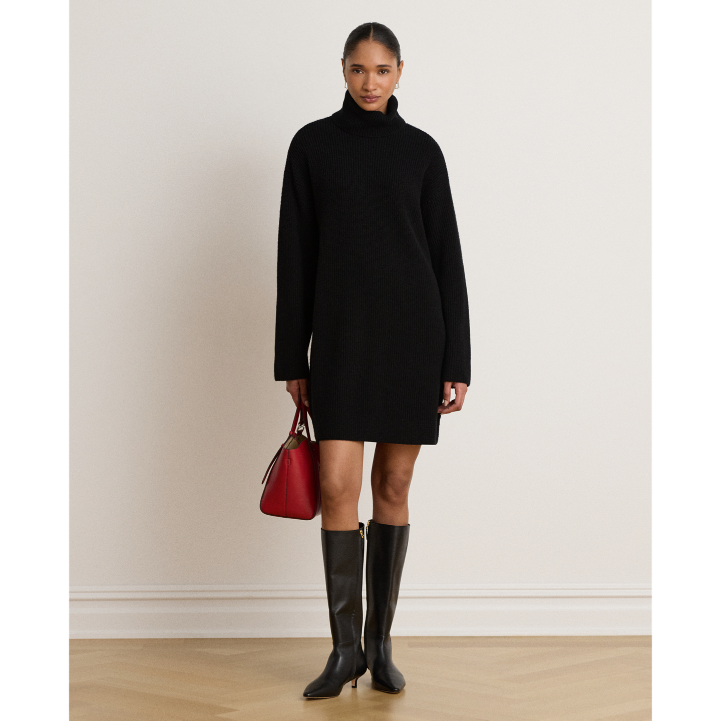 Женское платье Lauren Ralph Lauren Wool-Cashmere Turtleneck, цвет: Чёрный — фото 5