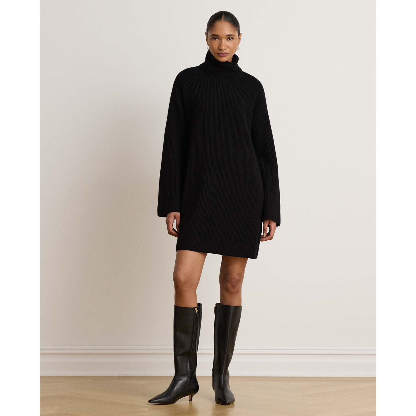 Женское платье Lauren Ralph Lauren Wool-Cashmere Turtleneck, цвет: Чёрный — фото 4