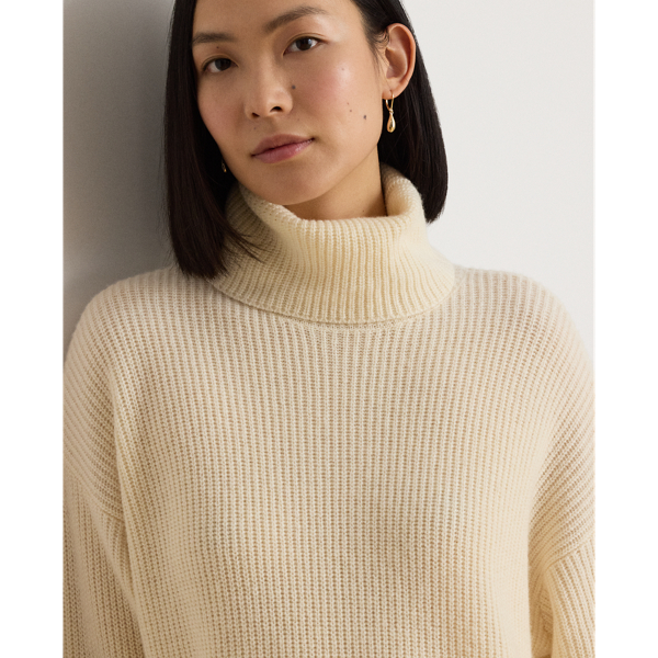 Lauren ウールカシミヤ タートルネック ドレス マスカルポーネ クリーム 6