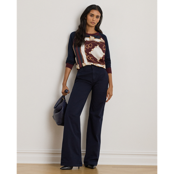 Equestrian-Print Cotton-Blend Sweater