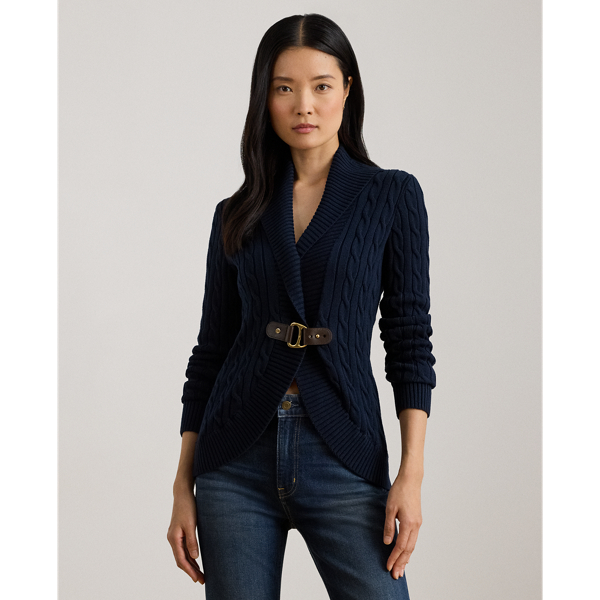 バックルトリム ケーブル ショールカラー カーディガン | ラルフ