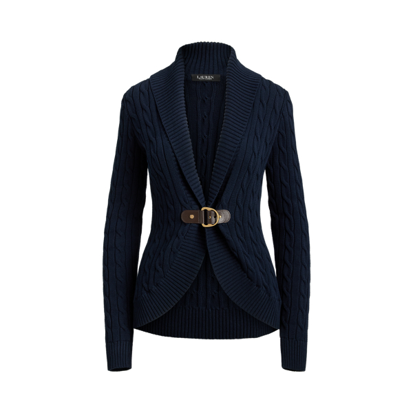 バックルトリム ケーブル ショールカラー カーディガン | ラルフ