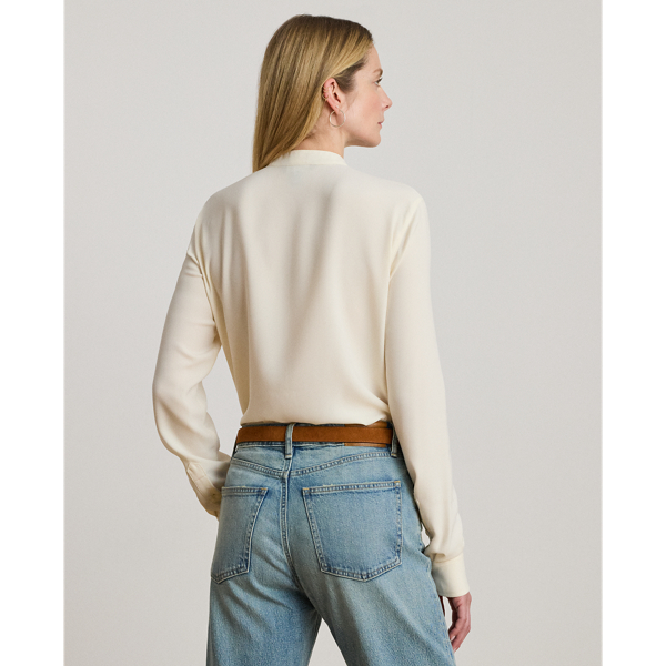 Ruffle-Trimmed Georgette Tunic