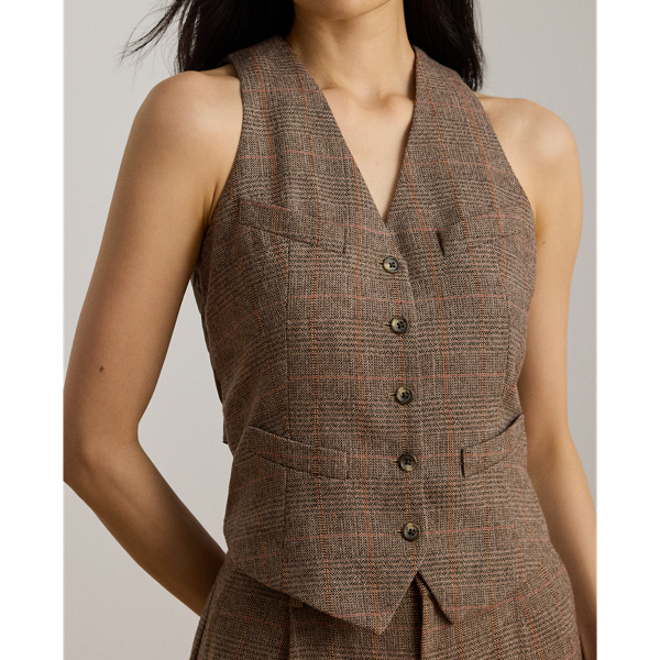 Glen Plaid Wool-Blend Vest
