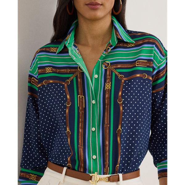 Relaxed Fit Belting & Polka-Dot Shirt