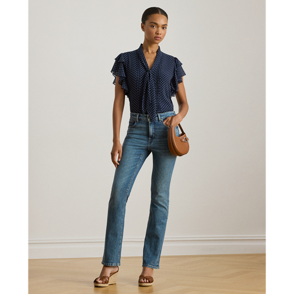 ポルカドット ジョーゼット タイネック ブラウス | ラルフ ローレン