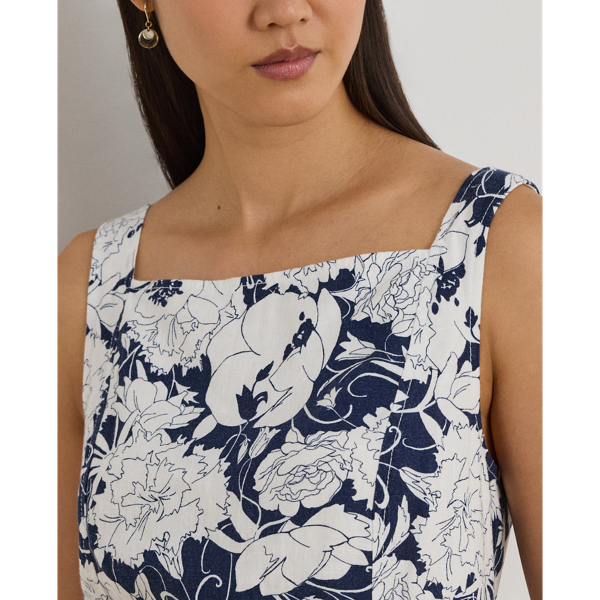 Floral Linen Sleeveless Dress
