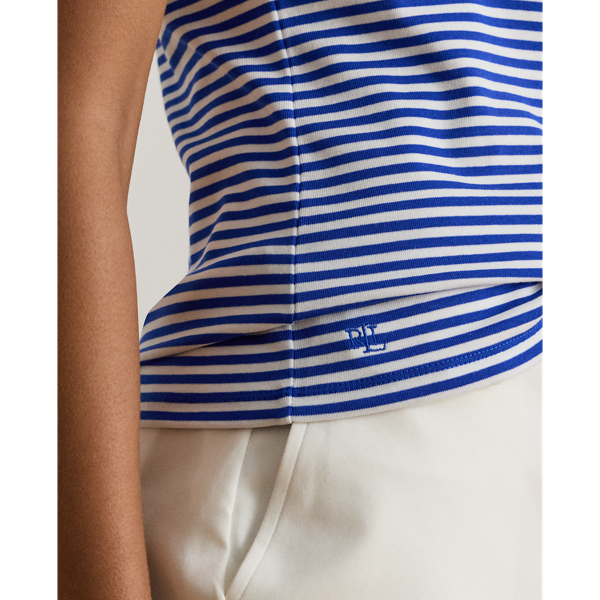 Striped Stretch Cotton Crewneck Tee