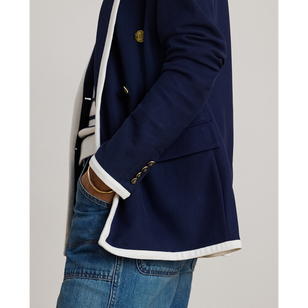 Two-Tone Double-Breasted Piqué Blazer for Women | Ralph Lauren® QA