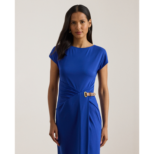 Buckle-Trim Stretch Jersey Dress