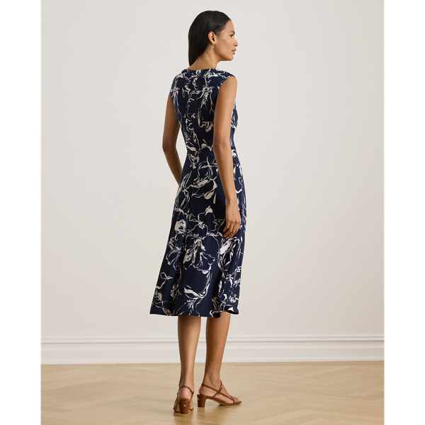 Floral Twist-Front Jersey Dress