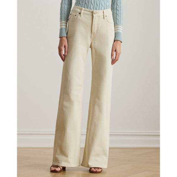 Cream Wash High-Rise Flare Jean Lauren 3