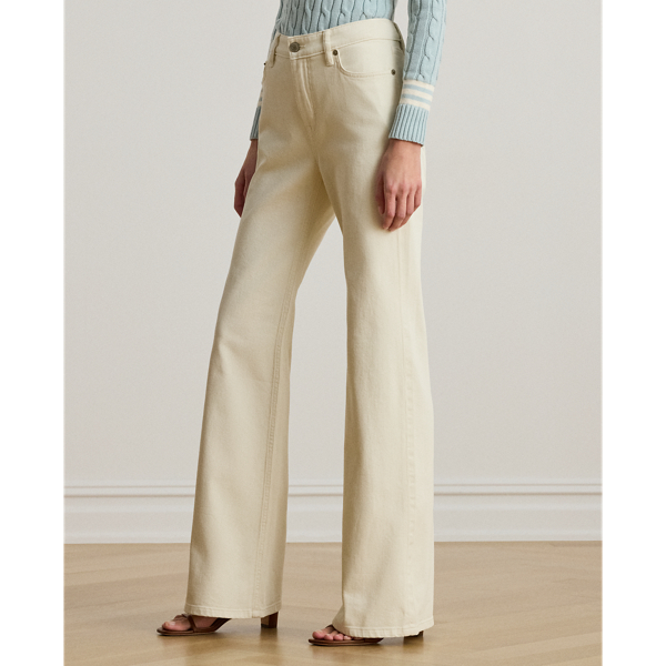 Cream Wash High-Rise Flare Jean Lauren 4