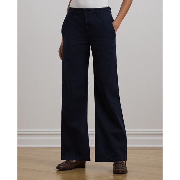 Baumwolltwillhose mit weitem Bein Lauren in Lauren-Navy 4