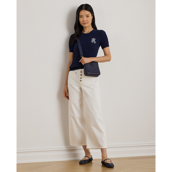 Kurzarmpullover mit Zopfmuster Lauren in Edles Lila 4