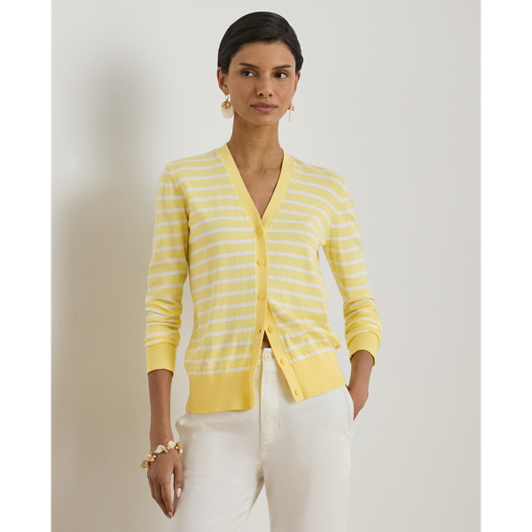 Baumwoll-Strickjacke mit V-Ausschnitt