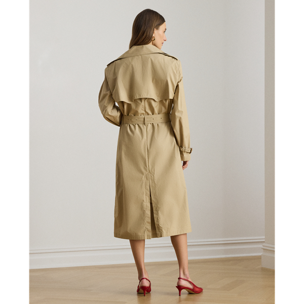 Birch Tan Double-Breasted Cotton Trench Coat Lauren 5
