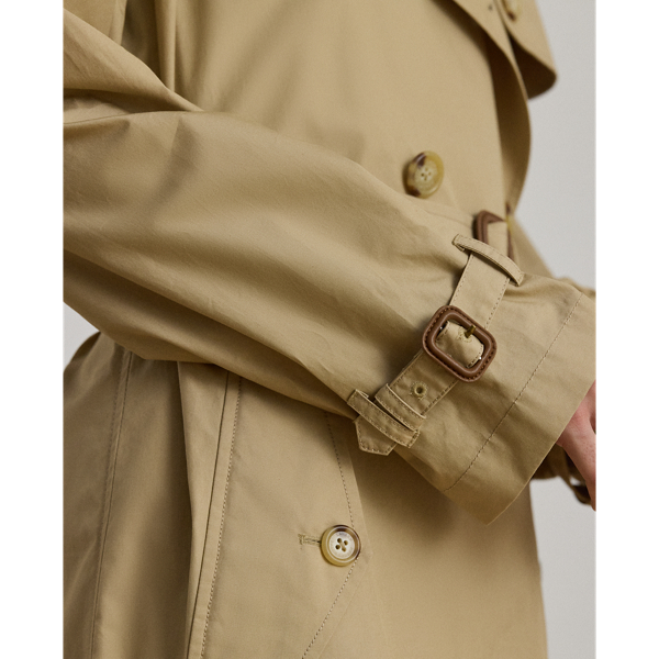 Birch Tan Double-Breasted Cotton Trench Coat Lauren 7