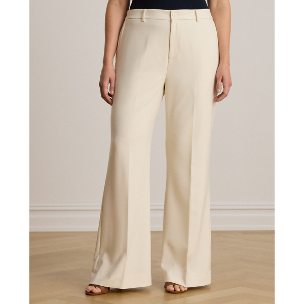 Mascarpone Cream Stretch Crepe Straight Trousers Lauren 8
