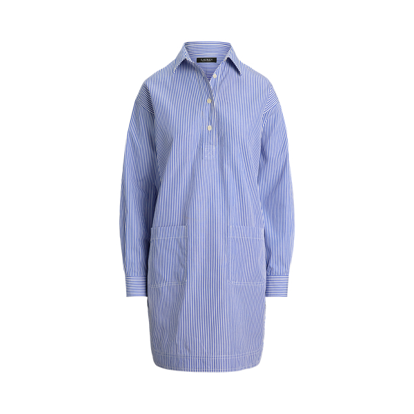 Hemdkleid aus merzerisierter Baumwolle Lauren in Blau/Wei&szlig; 2