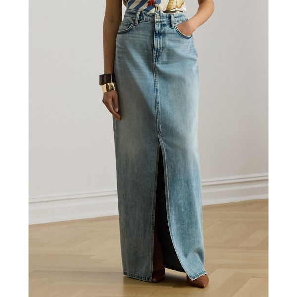 Maxi-Jeansrock Lauren in Fawne-Waschung 4