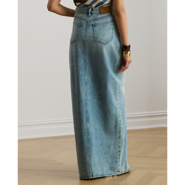 Maxi-Jeansrock Lauren in Fawne-Waschung 5