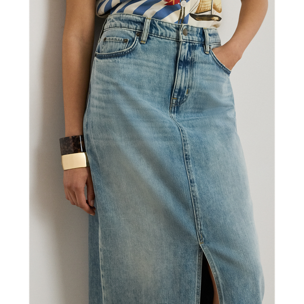 Maxi-Jeansrock Lauren in Fawne-Waschung 6